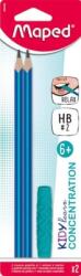 Maped Creion Maped Kidy Learn concentration, HB, 2 buc/set + toper mastecabil 854400