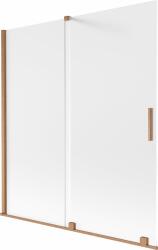 Mexen Velar 2-paneles, tolóajtós fürdőkád paraván 150 x 150 cm, dér, kefélt réz - 896-150-000-31-65
