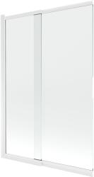Mexen Fox 2 szárnyú tolózuhany fal, 120 x 150 cm, átlátszó, fehér - 891-120-002-20-00