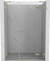 Mexen Lunar zuhanyajtó jobbra nyíló, 140 cm, átlátszó, arany szálcsiszolt - 834S-140-050-55-00-P