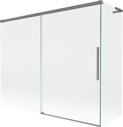 Mexen Rox L kádparaván 2-szárnyú toló 190 + 80 x 150 cm, átlátszó, gun metal - 8C9L-190-080-95-00