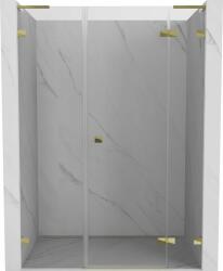 Mexen Lunar L jobbos nyíló zuhanyajtó 145 cm, átlátszó, arany - 834SL-145-050-50-00-P