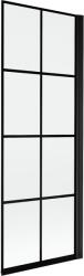 Mexen Mist 1-szárnyas fürdőszobai paraván jobbos 70 x 150 cm, fekete rács, fekete - 8A9-070-001-70-77-P