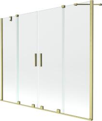 Mexen Velar Duo 2-paneles toló fürdőkád paraván 190 x 150 cm, átlátszó, arany kefélt - 896-190-000-02-55