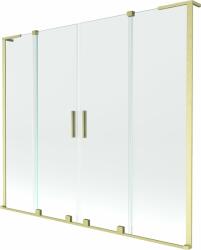 Mexen Velar L Duo kádparaván, 2 szárnyú tolóajtós, 180 x 150 cm, átlátszó, arany szálcsiszolt - 896-180-003-02-55