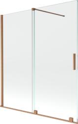 Mexen Velar összecsukható, 2-szárnyú kádparaván 150 x 150 cm, átlátszó, csiszolt réz - 896-150-000-01-65