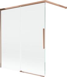 Mexen Rox kétszárnyú toló fürdőszobai paraván 140 x 150 cm, átlátszó, rózsaszín arany - 8C9-140-003-60-00