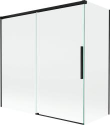 Mexen Rox kádparaván 2-szárnyú toló 160 + 75 x 150 cm, átlátszó, fekete - 8C9-160-075-70-00