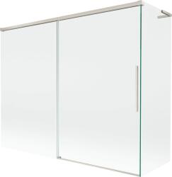 Mexen Rox L fürdőkád paraván 2-szárnyú, toló, 190 + 80 x 150 cm, átlátszó, kefezett nikkel - 8C9L-190-080-97-00