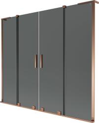 Mexen Velar L Duo 2 szárnyú, eltolható fürdőkád paraván 170 x 150 cm, grafit, rózsaarany - 896-170-003-42-60
