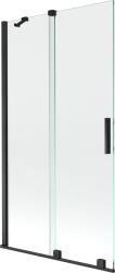 Mexen Velar 2-paneles toló fürdőkád paraván 100 x 150 cm, átlátszó, fekete - 896-100-000-01-70