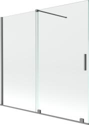 Mexen Velar 2-paneles, elhúzható zuhanyfal 170 x 150 cm, átlátszó, gun metal - 896-170-000-01-95