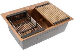  Acél mosogató 3 részes tartozékkészlettel REA Liam Brush Copper