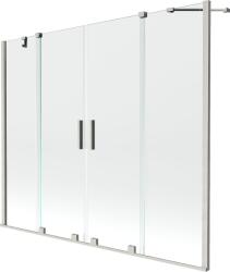 Mexen Velar Duo kétszárnyú tolható kádparaván 180 x 150 cm, áttetsző, kefélt nikkel - 896-180-000-02-97