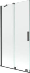 Mexen Velar 2-szárnyú, eltolható fürdőszobai paraván 100 x 150 cm, átlátszó, gun szürke kefélt - 896-100-000-01-66