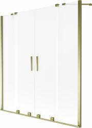 Mexen Velar Duo kádparaván 2-szárnyú toló 140 x 150 cm, zúzmarás, arany - 896-140-000-32-50