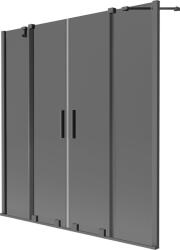 Mexen Velar Duo kádparaván 2-szárnyas tolóajtó 160 x 150 cm, grafit, gun metal - 896-160-000-42-95