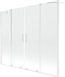 Mexen Velar Duo fürdőkádparaván 2 szárnyú tolóajtó 200 x 150 cm, átlátszó, fehér - 896-200-000-02-20