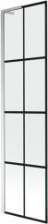 Mexen Next L fürdőkád paraván 1-szárnyú 50 x 150 cm, fekete rács, króm - 895-050-000-03-77-01