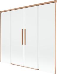 Mexen Rox 2-szárnyú, 170 x 150 cm-es átlátszó, kefeöltözetű rézből készült fürdőkád paraván - 8C9-170-002-65-00