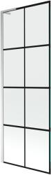 Mexen Next L kádparaván 1-szárnyú 70 x 150 cm, fekete rácsos, króm - 895-070-000-03-77-01