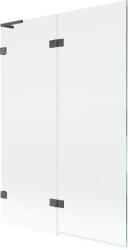 Mexen Lunar L fürdőkád paraván 2-szárnyas bal 120 x 150 cm, átlátszó, gun gray csiszolt - 897L-120-100-66-00-L