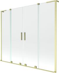 Mexen Velar L Duo kádparaván 2-szárnyú toló 200 x 150 cm, átlátszó, arany szálcsiszolt - 896-200-003-02-55