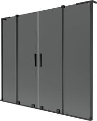 Mexen Velar L Duo fürdőkádparaván 2 szárnyú csúsztatható 180 x 150 cm, grafit, fekete - 896-180-003-42-70