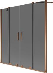 Mexen Velar Duo kétszárnyú kádparaván, 150 x 150 cm, grafit, rózsaarany - 896-150-000-42-60