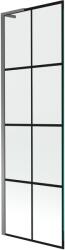 Mexen Next L egyajtós kádparaván 60 x 150 cm, fekete rács, gun metal - 895-060-000-03-77-95