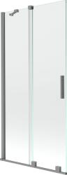 Mexen Velar 2 szárnyas, toló fürdőszobai paraván 95 x 150 cm, átlátszó, pisztolyfém - 896-095-000-01-95