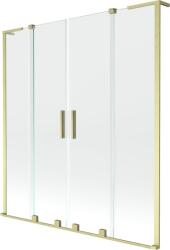 Mexen Velar L Duo kétpaneles, 2 szárnyú, tolózuhanyfal, 160 x 150 cm, átlátszó, arany szálcsiszolt - 896-160-003-02-55