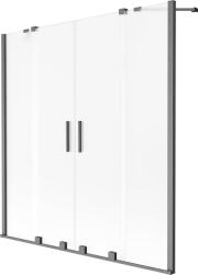 Mexen Velar Duo kétszárnyú toló kádparaván 160 x 150 cm, zúzott, gun gray kefélt - 896-160-000-32-66