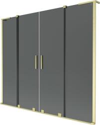 Mexen Velar L Duo dupla tolóajtós kádparaván 200 x 150 cm, grafit, arany kefélt - 896-200-003-42-55