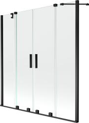 Mexen Velar Duo kádparaván 2-szárnyú toló 160 x 150 cm, átlátszó, fekete - 896-160-000-02-70