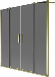 Mexen Velar Duo kádparaván 2-szárnyú tolóajtós 160 x 150 cm, grafit, arany - 896-160-000-42-50