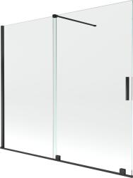 Mexen Velar 2 szárnyas csúsztatható kádparaván 180 x 150 cm, átlátszó, fekete - 896-180-000-01-70