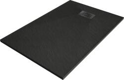 Mexen Hugo téglalap alakú SMC zuhanytálca 100 x 70 cm, fekete, fekete takaróelem - 42707010-B