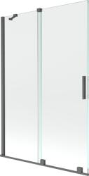 Mexen Velar 2-szárnyú, eltolható fürdőkád paraván 120 x 150 cm, átlátszó, gun gray mattított - 896-120-000-01-66