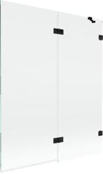 Mexen Lunar 2-paneles fürdőkádfal jobb oldali 140 x 150 cm, átlátszó, fekete - 897-140-100-70-00-P