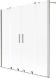 Mexen Velar Duo kádparaván 2-szárnyú toló 160 x 150 cm, zúzmara, kefélt nikkel - 896-160-000-32-97
