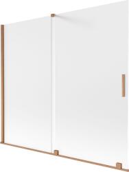 Mexen Velar 2-szárnyú, 180 x 150 cm-es, toló, fagyott, kefézett réz zuhanyfal - 896-180-000-31-65