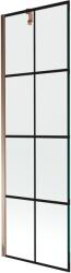Mexen Next 1-részes kádparaván 60 x 150 cm, fekete rács, rózsaarany - 895-060-000-00-77-60