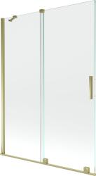 Mexen Velar 2-szárnyú, tolható fürdőkád paraván 130 x 150 cm, átlátszó, arany - 896-130-000-01-50