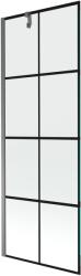 Mexen Next kádparaván 1-szárnyas 70 x 150 cm, fekete rács, gun metal - 895-070-000-00-77-95