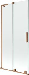 Mexen Velar L kádparaván 2-szárnyú tolóajtóval 90 x 150 cm, átlátszó, kefe mintázatú réz - 896-090-003-01-65