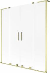 Mexen Velar L Duo kádparaván 2-szárnyú toló 160 x 150 cm, zúzott, arany kefélt - 896-160-003-32-55