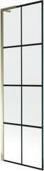 Mexen Next L fürdőkádparaván, 1-szárnyú 60 x 150 cm, fekete rácsos, arany - 895-060-000-03-77-50