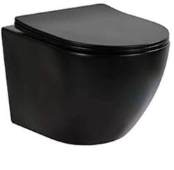 Fluminia Set vas WC suspendat Fluminia Ricci Tornado si capac softclose negru mat (M203T-MB)
