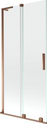 Mexen Velar L kádparaván, 2-szárnyú tolóajtós, 90 x 150 cm, átlátszó, rózsaarany - 896-090-003-01-60